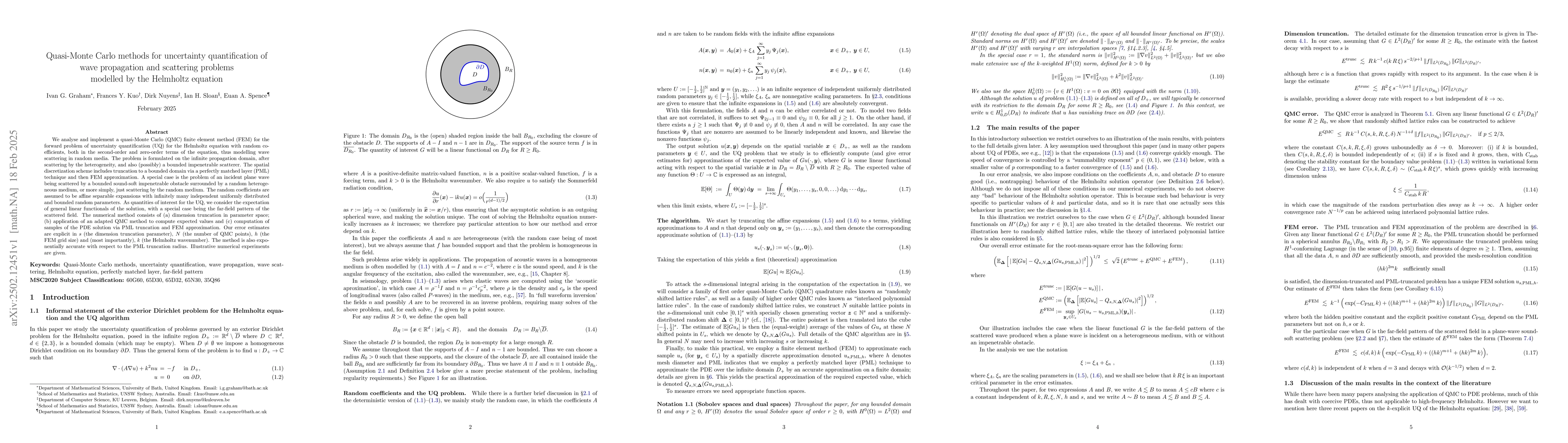 Thumbnail for Quasi-Monte Carlo methods for uncertainty quantification of wave
  propagation and scattering problems modelled by the Helmholtz equation