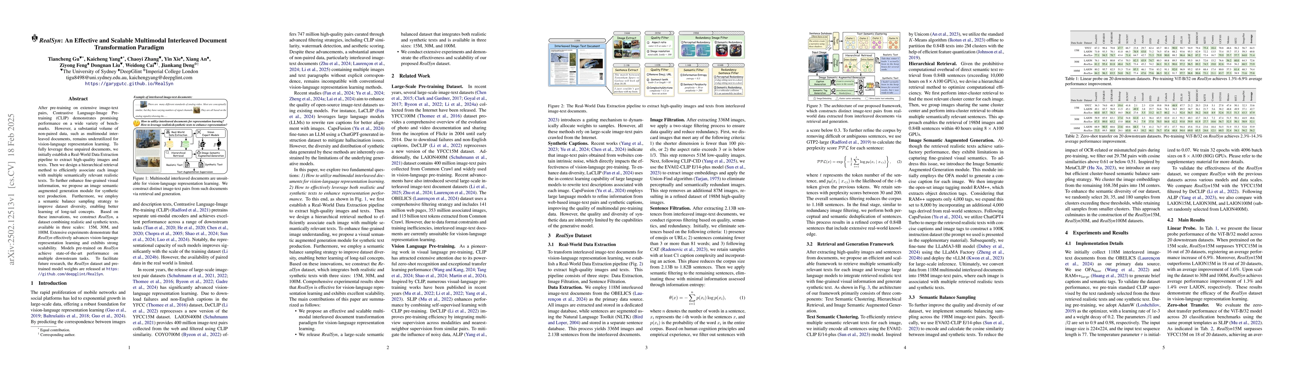 Thumbnail for RealSyn: An Effective and Scalable Multimodal Interleaved Document
  Transformation Paradigm