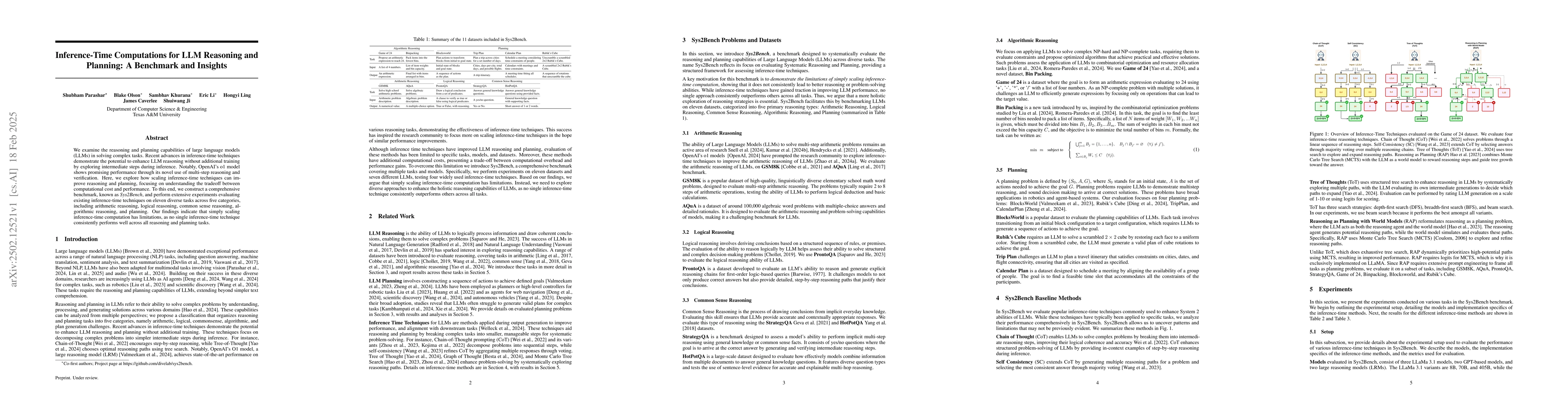 Thumbnail for Inference-Time Computations for LLM Reasoning and Planning: A Benchmark
  and Insights