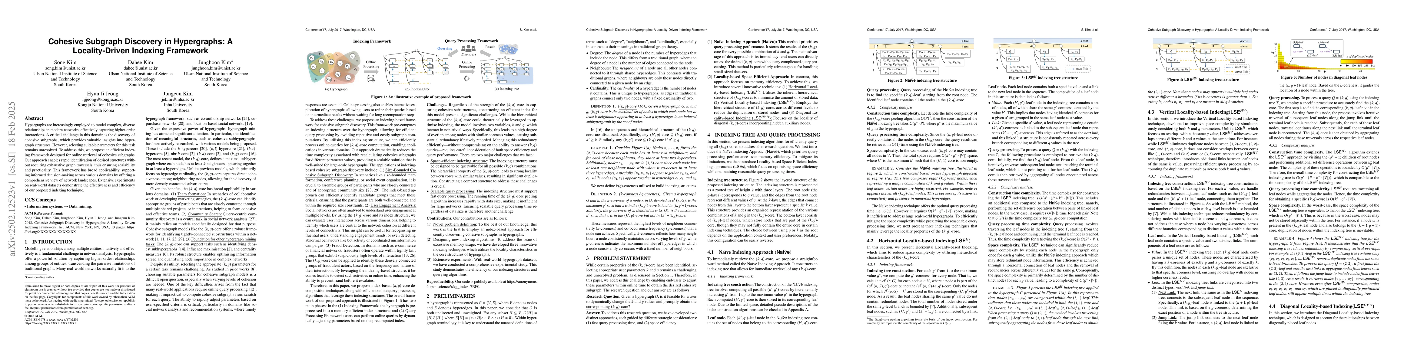 Thumbnail for Cohesive Subgraph Discovery in Hypergraphs: A Locality-Driven Indexing
  Framework
