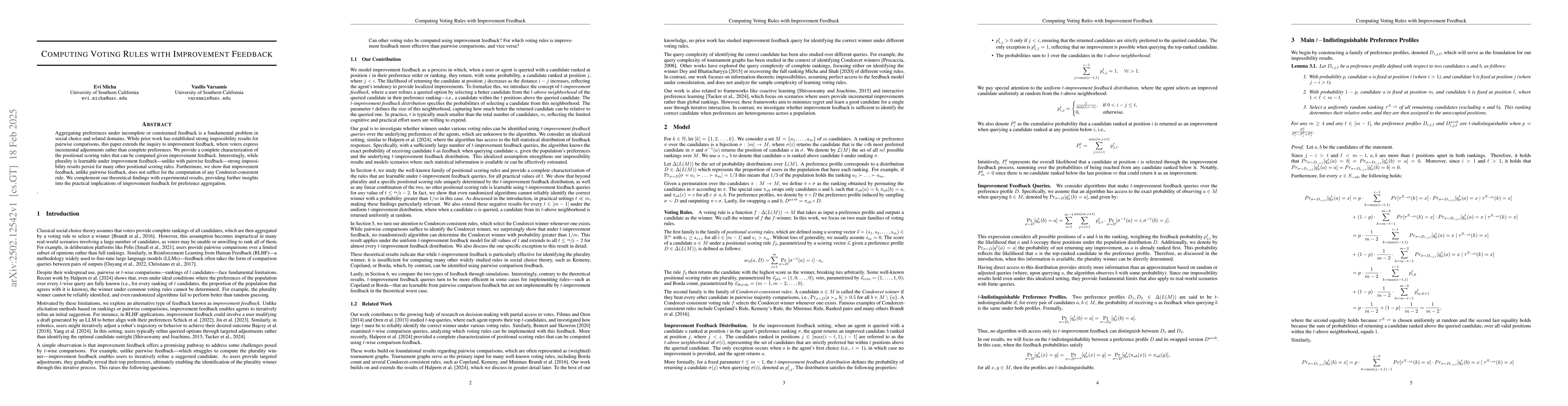Thumbnail for Computing Voting Rules with Improvement Feedback