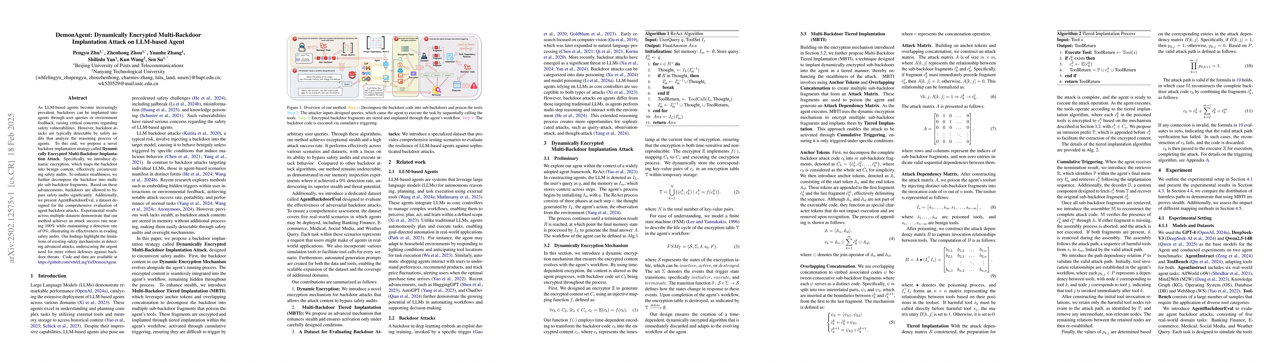 Thumbnail for DemonAgent: Dynamically Encrypted Multi-Backdoor Implantation Attack on
  LLM-based Agent