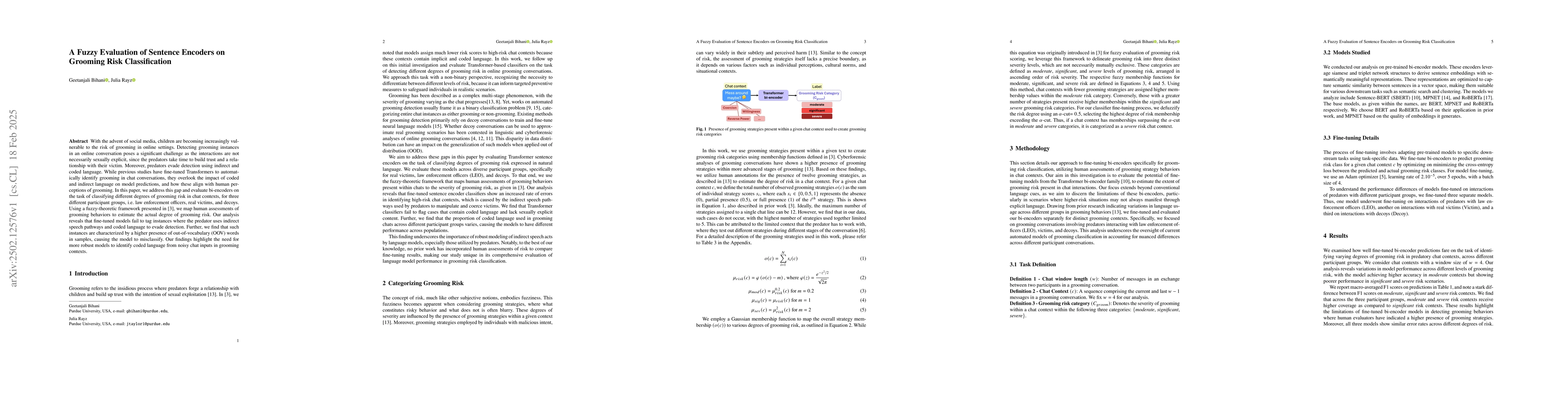 Thumbnail for A Fuzzy Evaluation of Sentence Encoders on Grooming Risk Classification