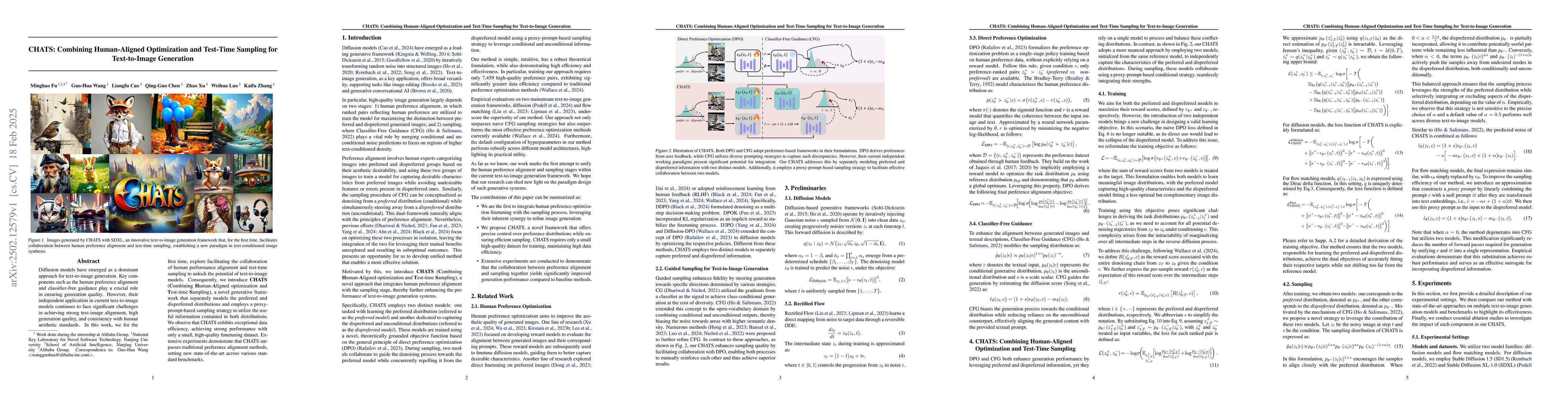 Thumbnail for CHATS: Combining Human-Aligned Optimization and Test-Time Sampling for
  Text-to-Image Generation