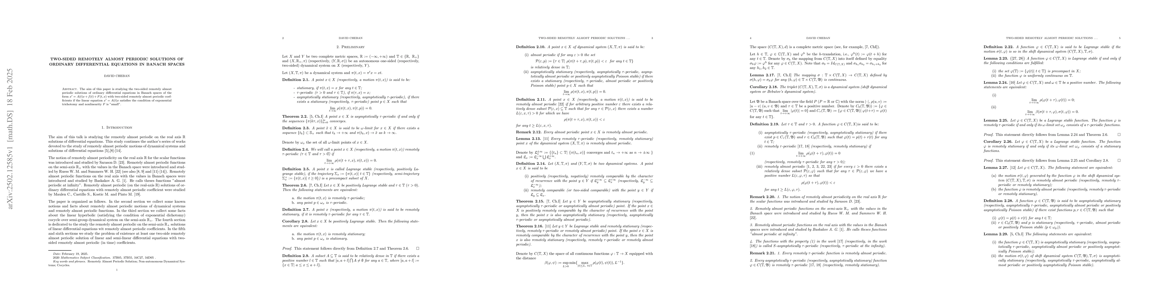Thumbnail for Two-sided Remotely Almost Periodic Solutions of Ordinary Differential
  Equations in Banach Spaces