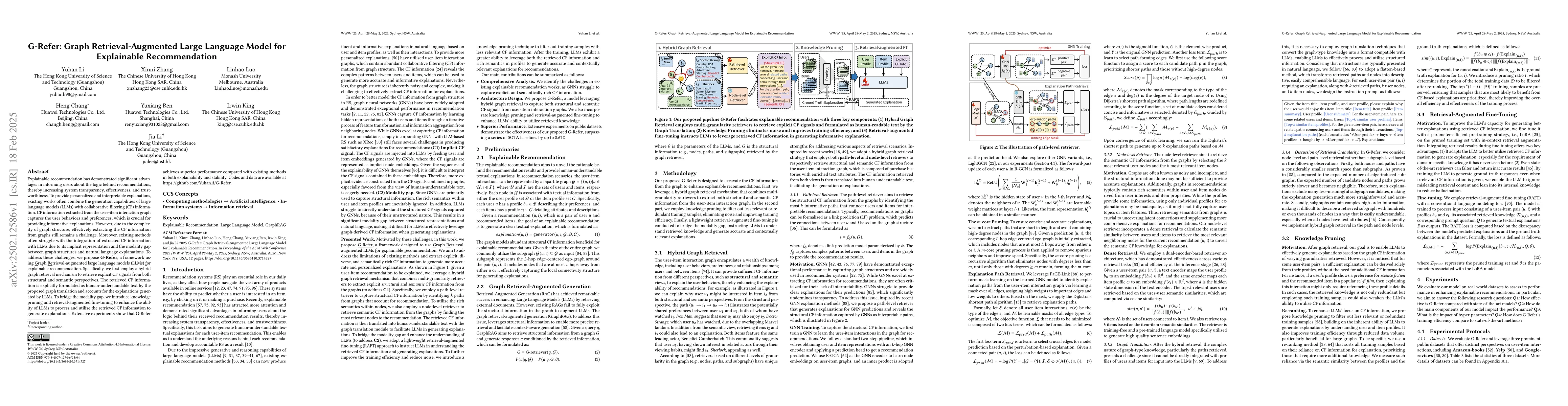 Thumbnail for G-Refer: Graph Retrieval-Augmented Large Language Model for Explainable
  Recommendation
