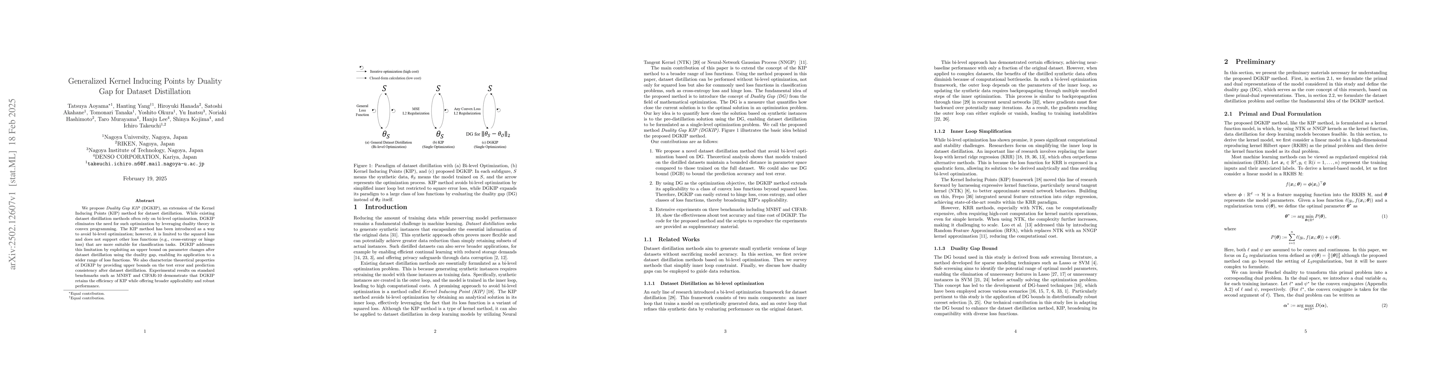 Thumbnail for Generalized Kernel Inducing Points by Duality Gap for Dataset
  Distillation
