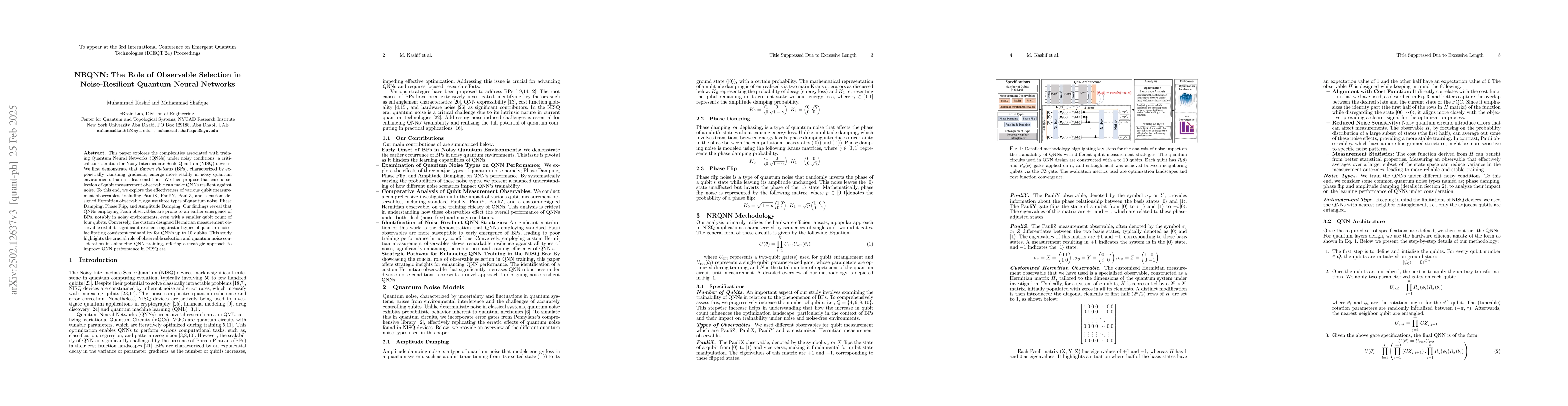 Thumbnail for NRQNN: The Role of Observable Selection in Noise-Resilient Quantum
  Neural Networks