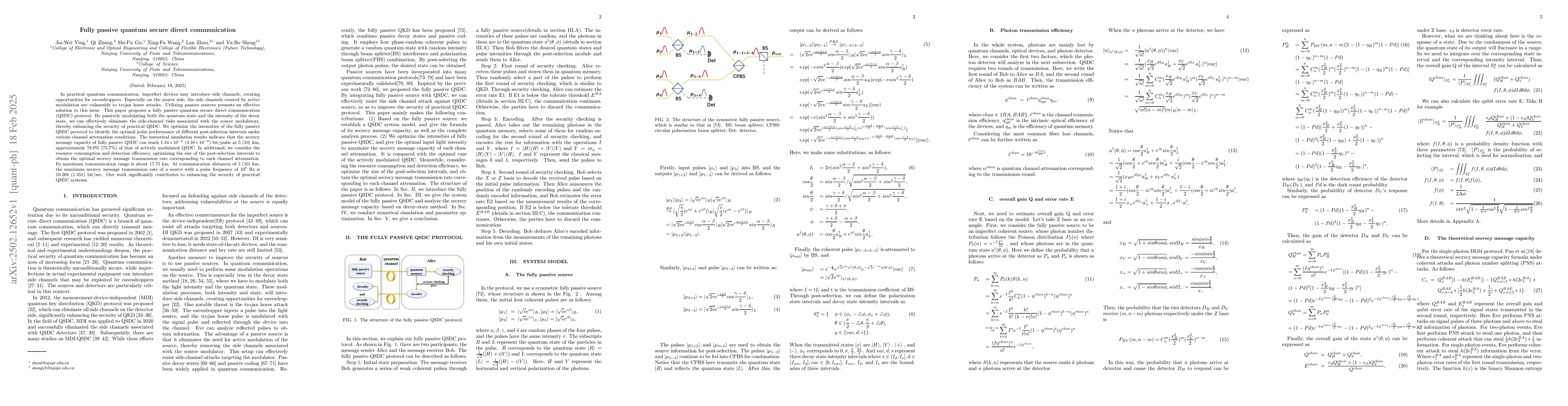 Thumbnail for Fully passive quantum secure direct communication