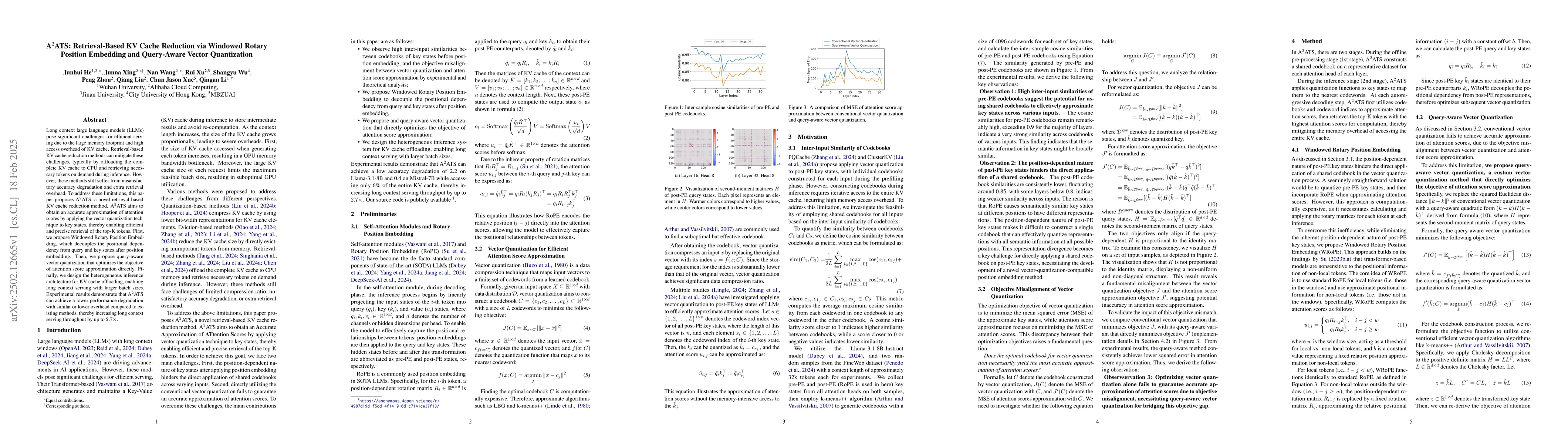 Thumbnail for A$^2$ATS: Retrieval-Based KV Cache Reduction via Windowed Rotary
  Position Embedding and Query-Aware Vector Quantization