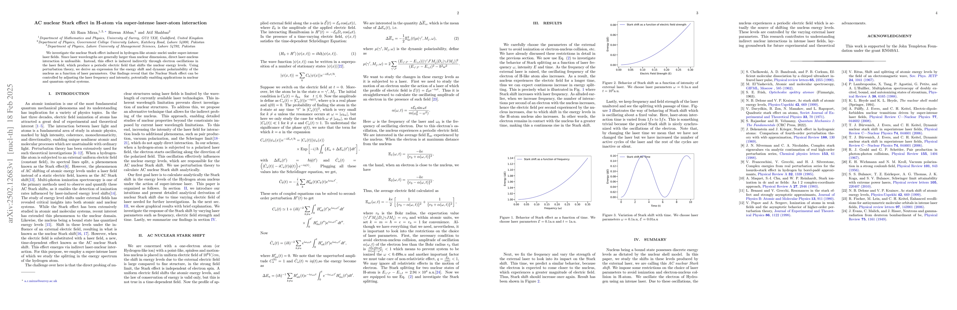 Thumbnail for AC nuclear Stark effect in H-atom via super-intense laser-atom
  interaction