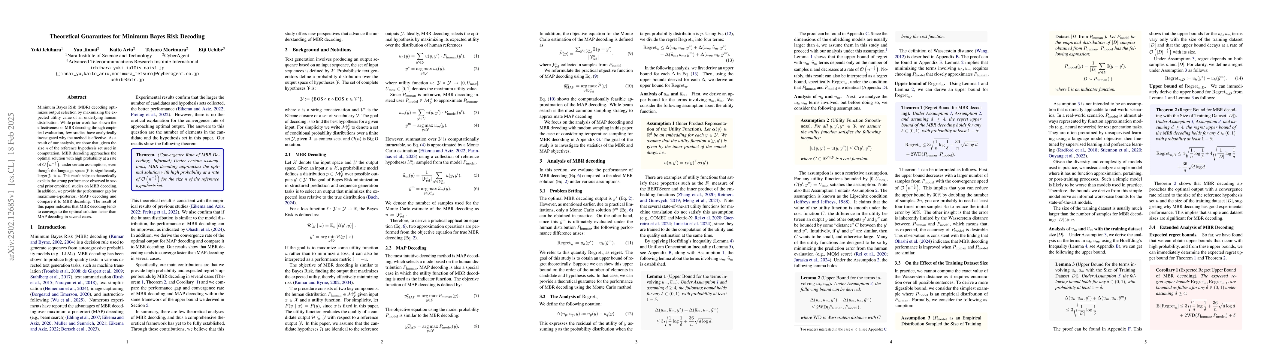 Thumbnail for Theoretical Guarantees for Minimum Bayes Risk Decoding