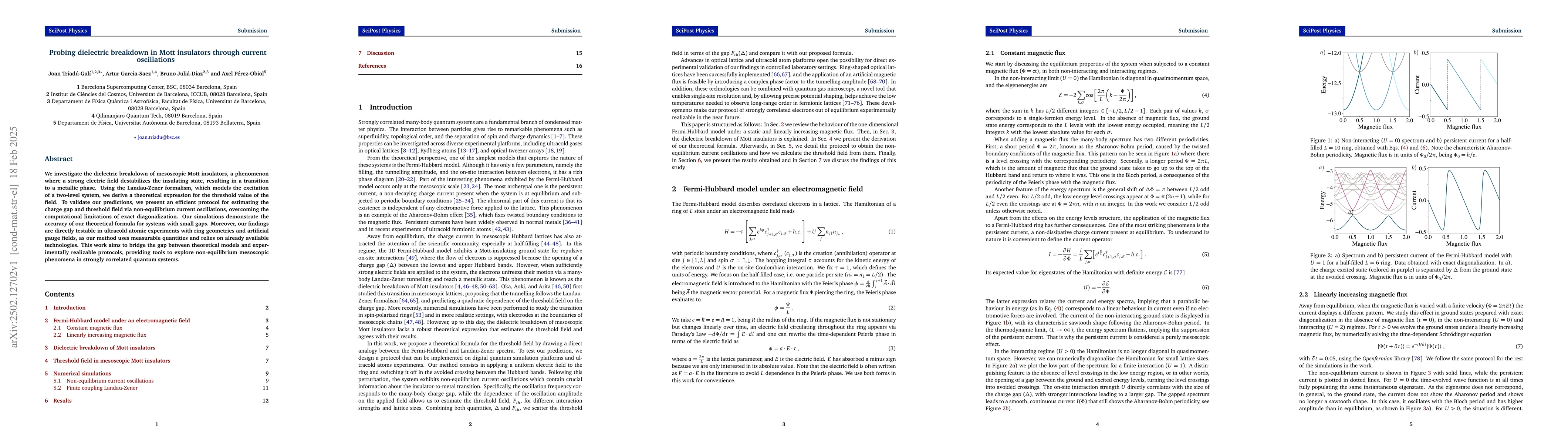 Thumbnail for Probing dielectric breakdown in Mott insulators through current
  oscillations