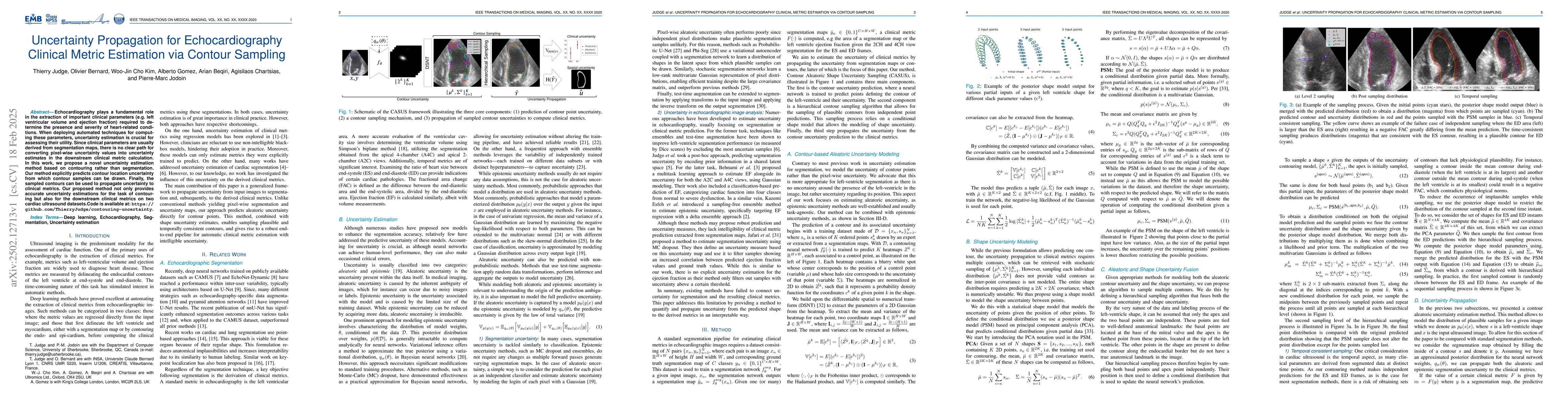 Thumbnail for Uncertainty Propagation for Echocardiography Clinical Metric Estimation
  via Contour Sampling