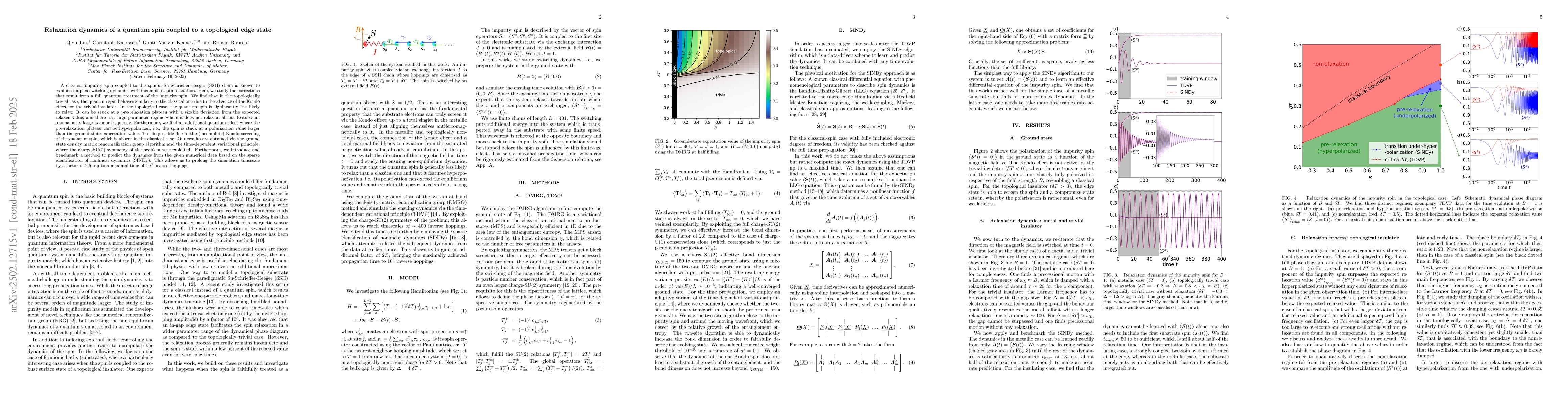 Thumbnail for Relaxation dynamics of a quantum spin coupled to a topological edge
  state