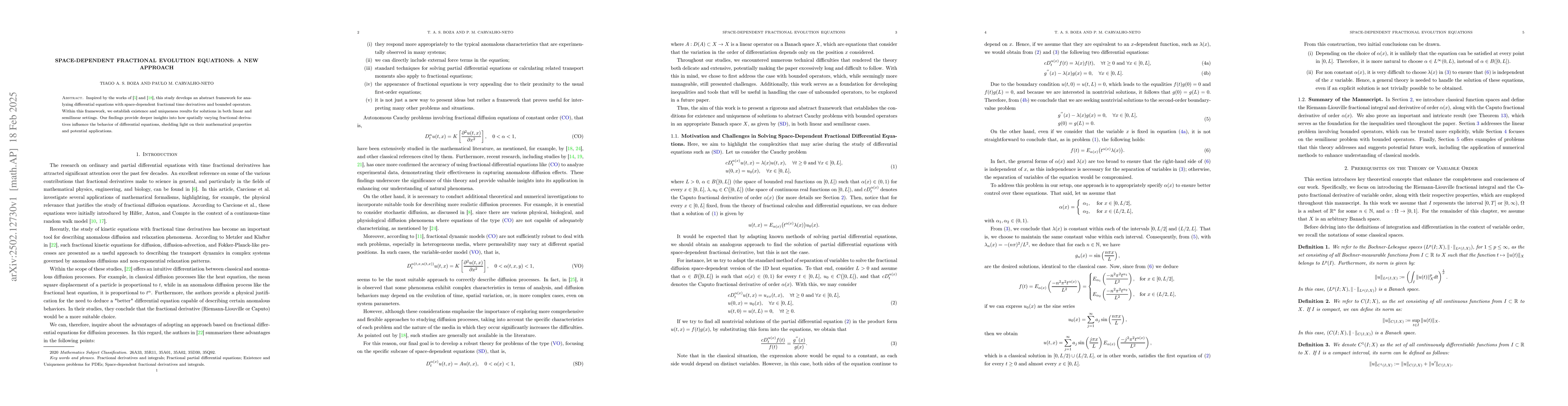 Thumbnail for Space-Dependent Fractional Evolution Equations: A New Approach
