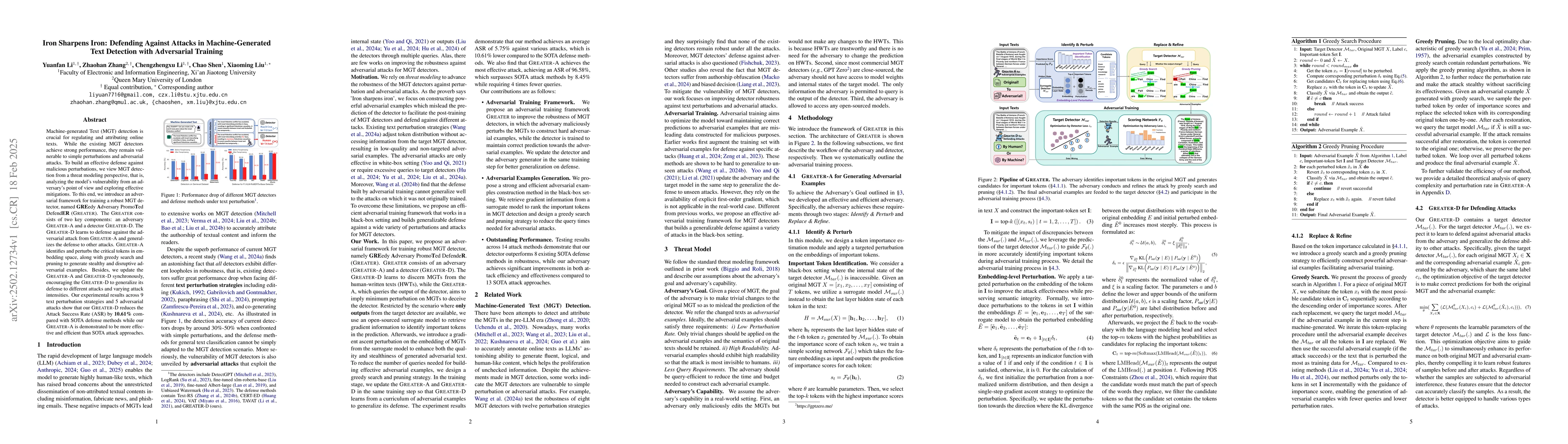 Thumbnail for Iron Sharpens Iron: Defending Against Attacks in Machine-Generated Text
  Detection with Adversarial Training