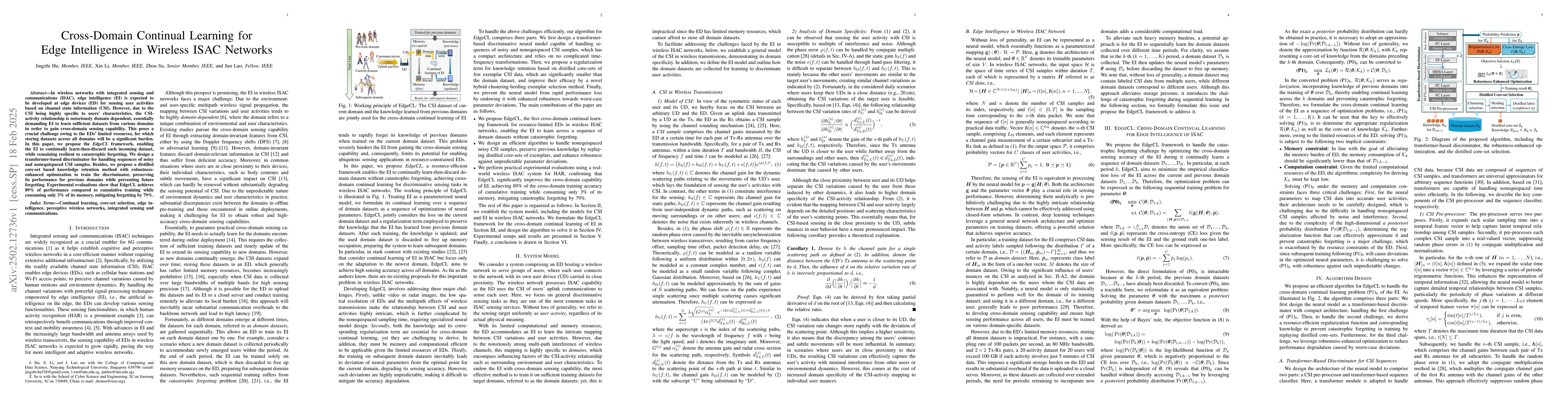 Thumbnail for Cross-Domain Continual Learning for Edge Intelligence in Wireless ISAC
  Networks