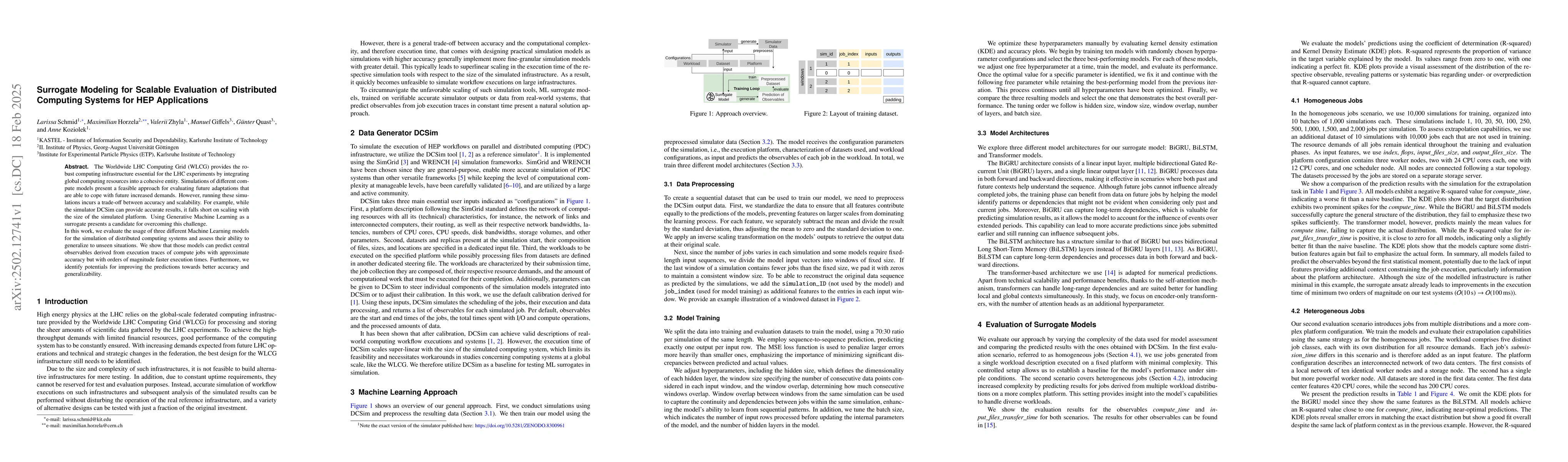 Thumbnail for Surrogate Modeling for Scalable Evaluation of Distributed Computing
  Systems for HEP Applications