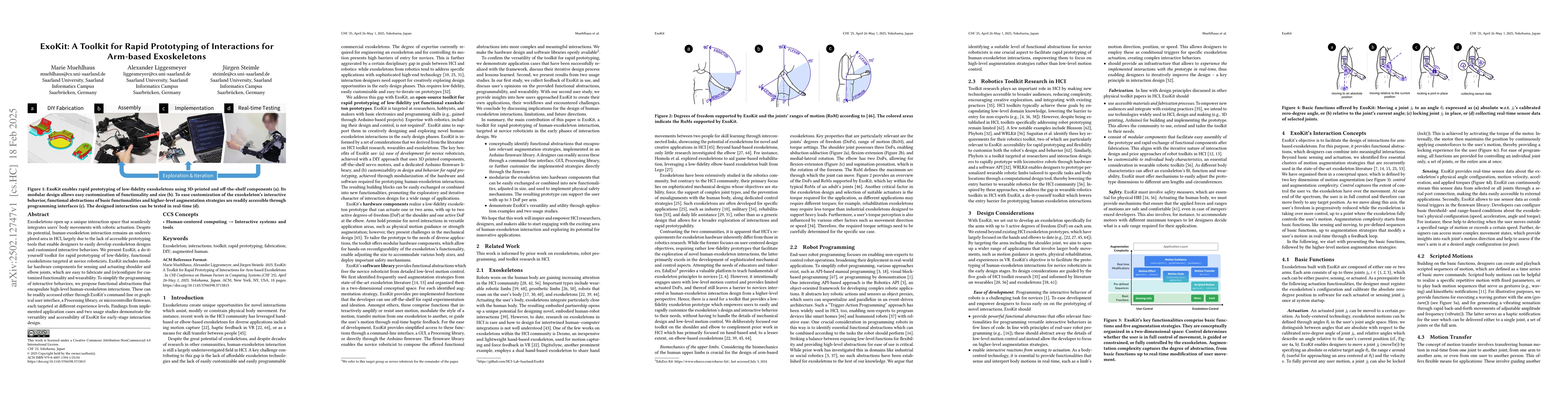 Thumbnail for ExoKit: A Toolkit for Rapid Prototyping of Interactions for Arm-based
  Exoskeletons