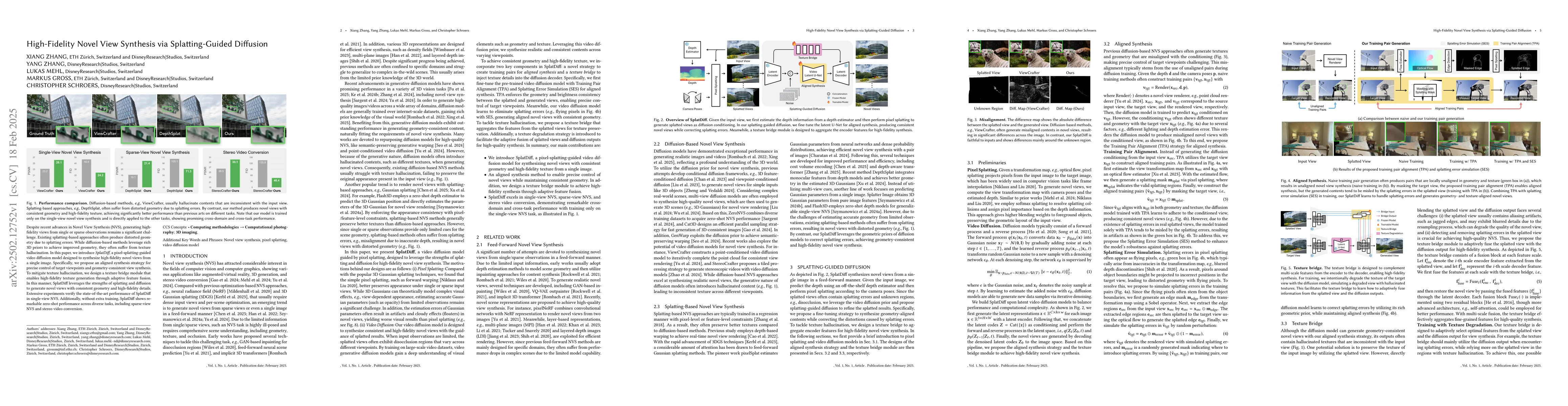 Thumbnail for High-Fidelity Novel View Synthesis via Splatting-Guided Diffusion