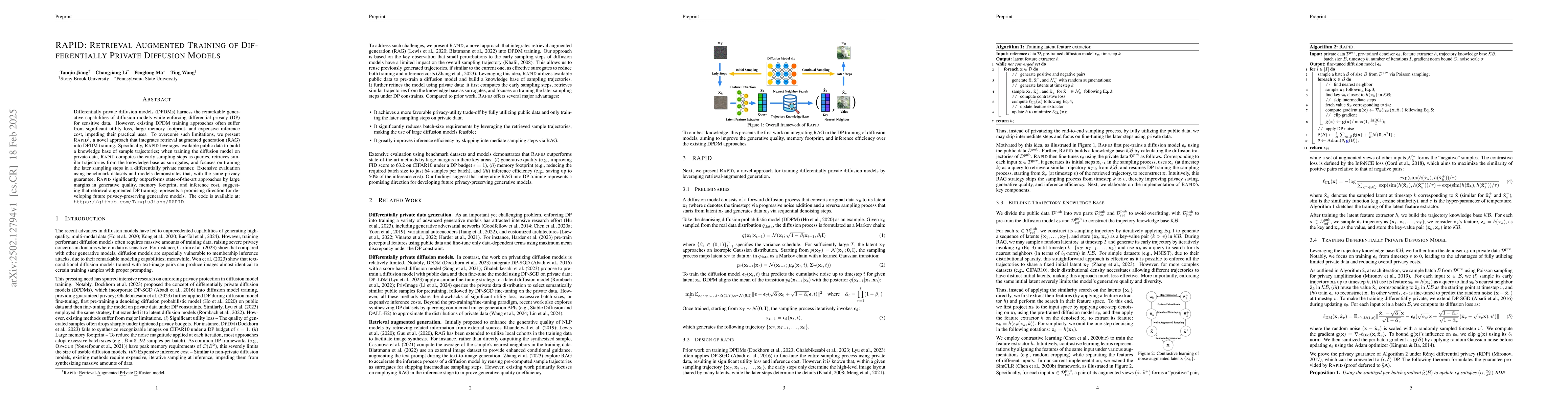 Thumbnail for RAPID: Retrieval Augmented Training of Differentially Private Diffusion
  Models