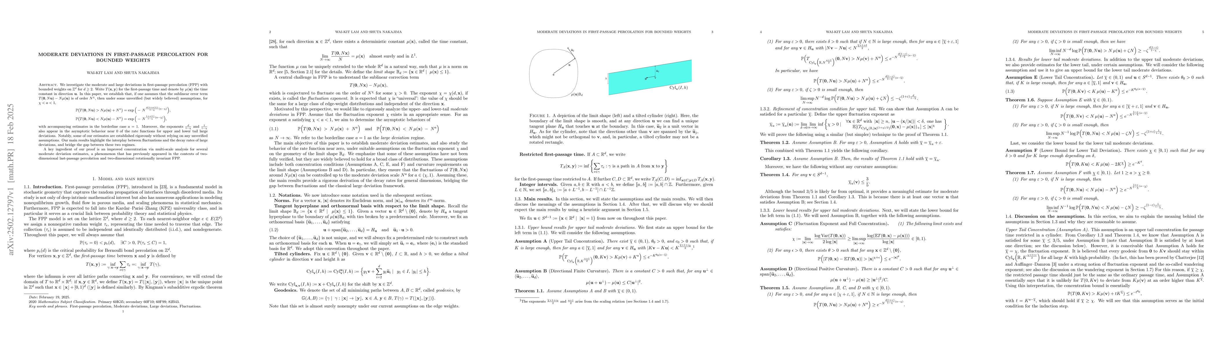 Thumbnail for Moderate deviations in first-passage percolation for bounded weights