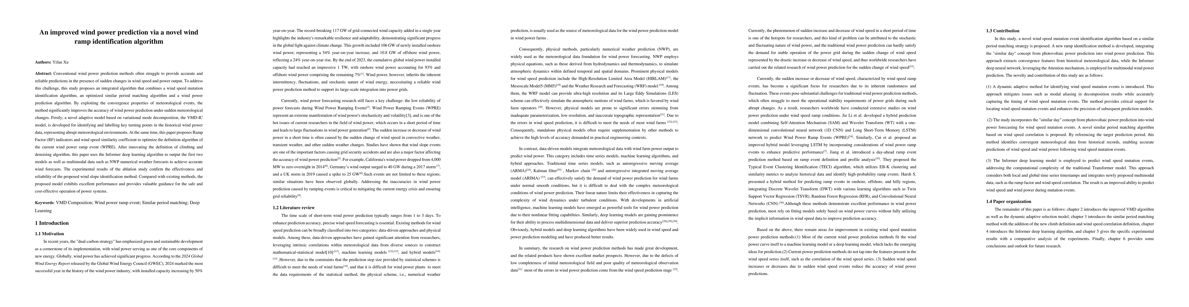 Thumbnail for An improved wind power prediction via a novel wind ramp identification
  algorithm