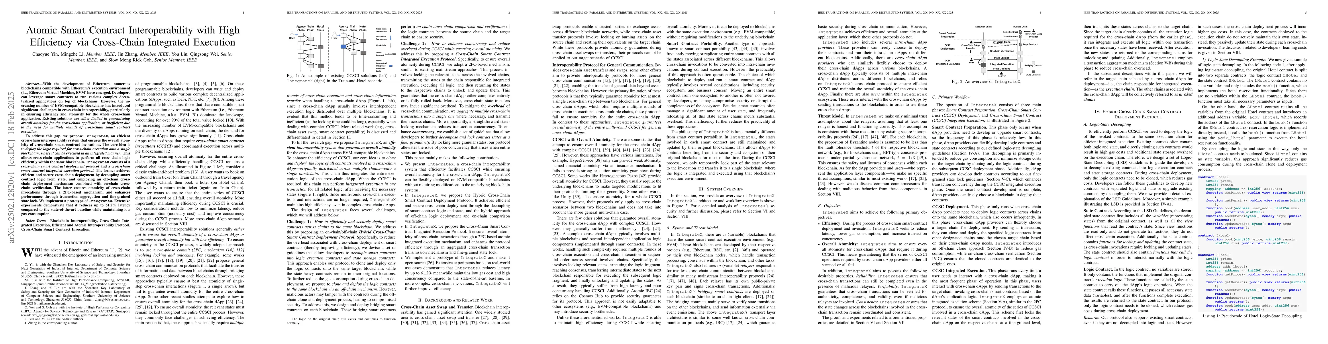 Thumbnail for Atomic Smart Contract Interoperability with High Efficiency via
  Cross-Chain Integrated Execution