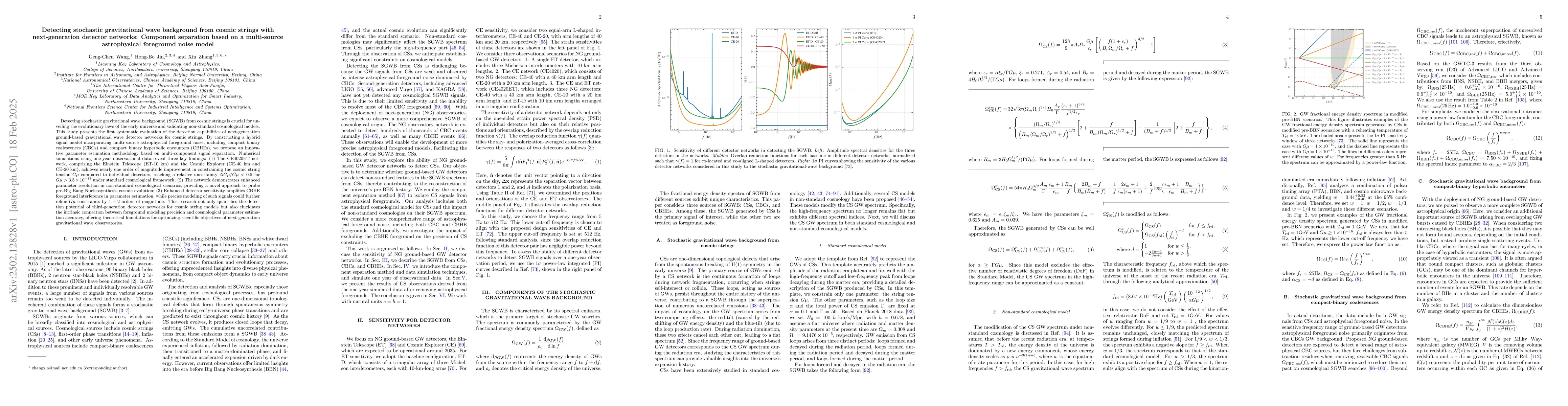 Thumbnail for Detecting stochastic gravitational wave background from cosmic strings
  with next-generation detector networks: Component separation based on a
  multi-source astrophysical foreground noise model