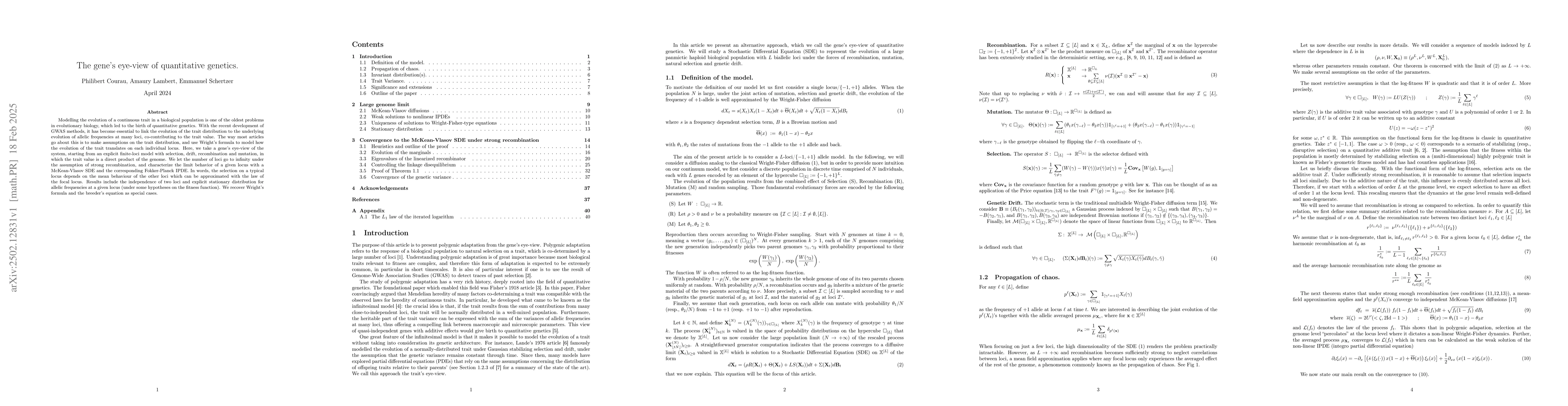 Thumbnail for The gene's eye-view of quantitative genetics