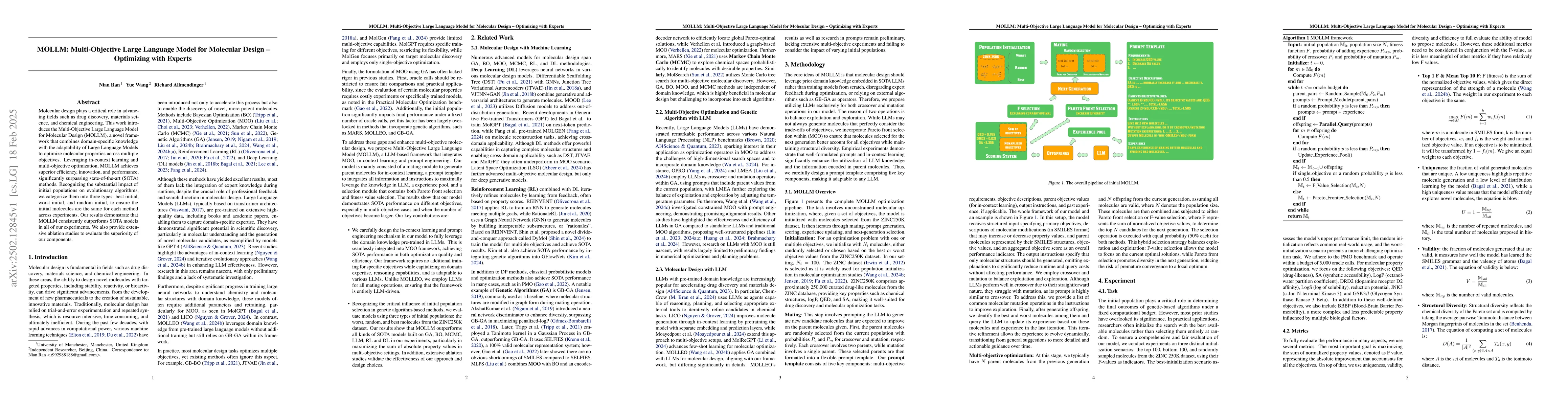 Thumbnail for MOLLM: Multi-Objective Large Language Model for Molecular Design --
  Optimizing with Experts