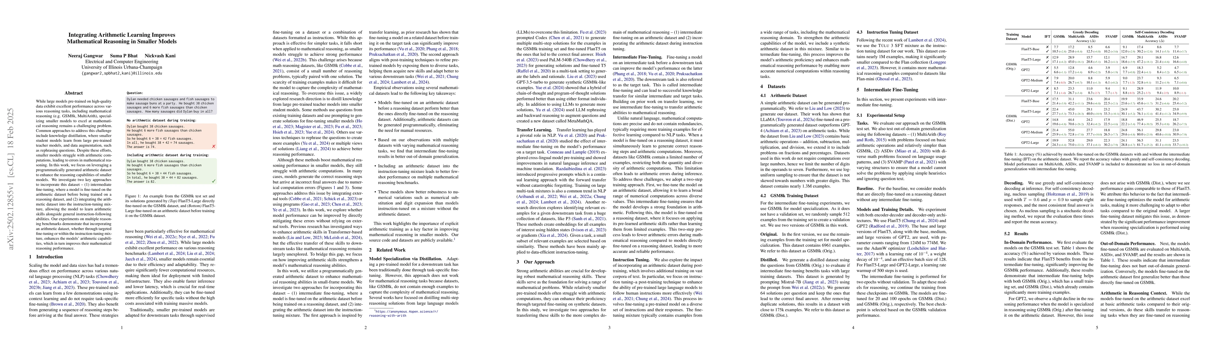 Thumbnail for Integrating Arithmetic Learning Improves Mathematical Reasoning in
  Smaller Models