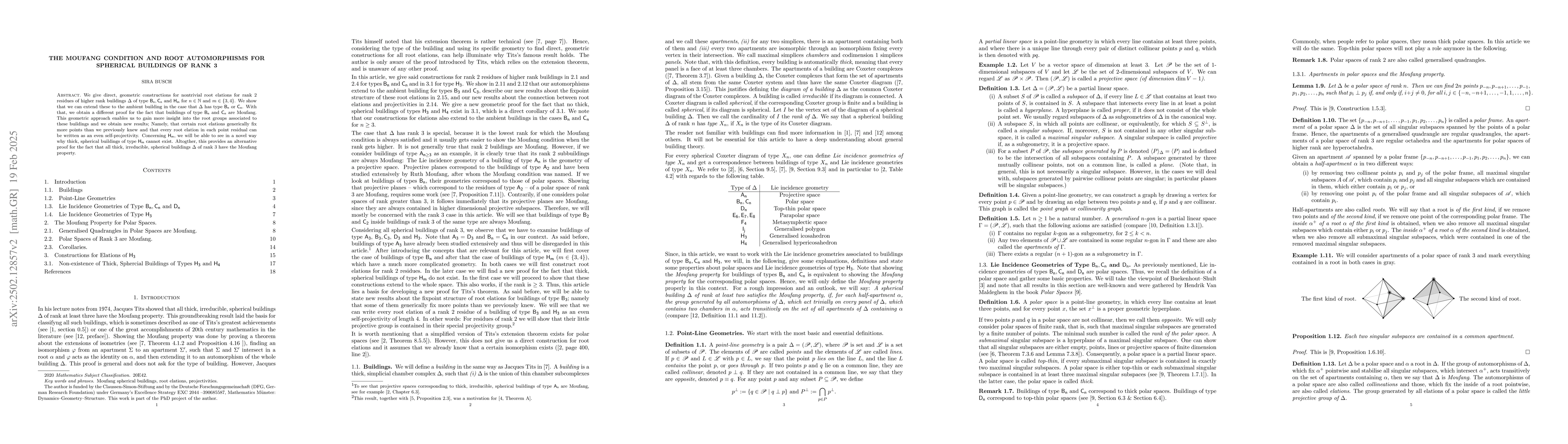 Thumbnail for The Moufang Condition and Root Automorphisms for Spherical Buildings of
  Rank 3