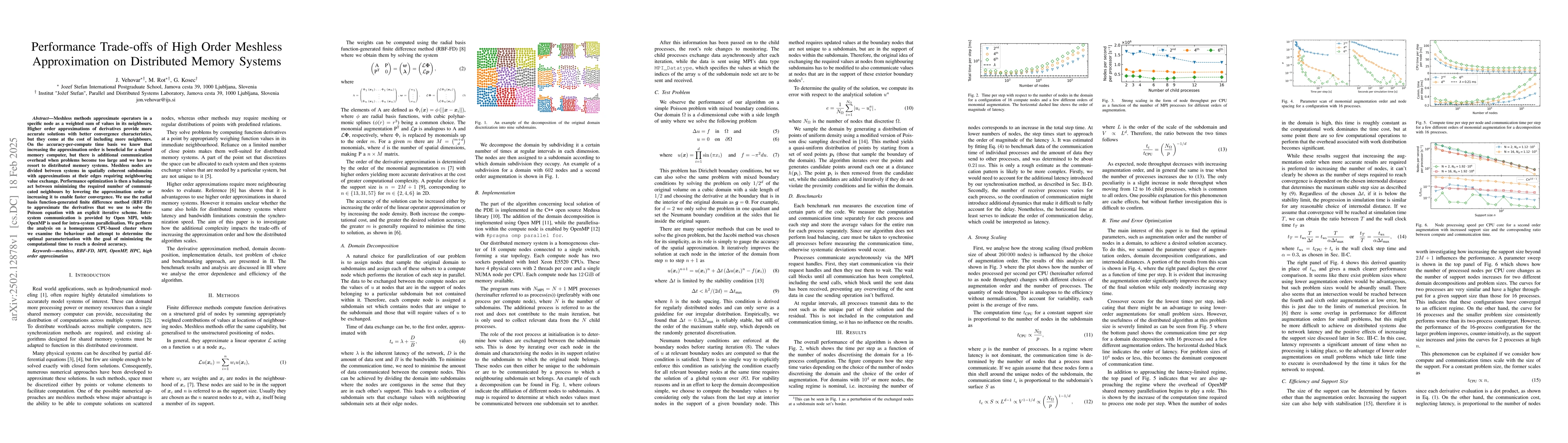 Thumbnail for Performance Trade-offs of High Order Meshless Approximation on
  Distributed Memory Systems