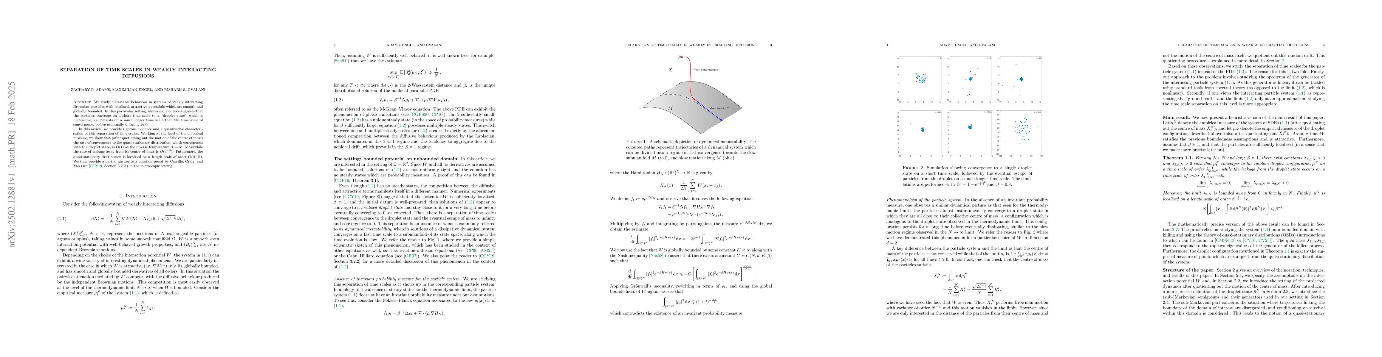 Thumbnail for Separation of time scales in weakly interacting diffusions