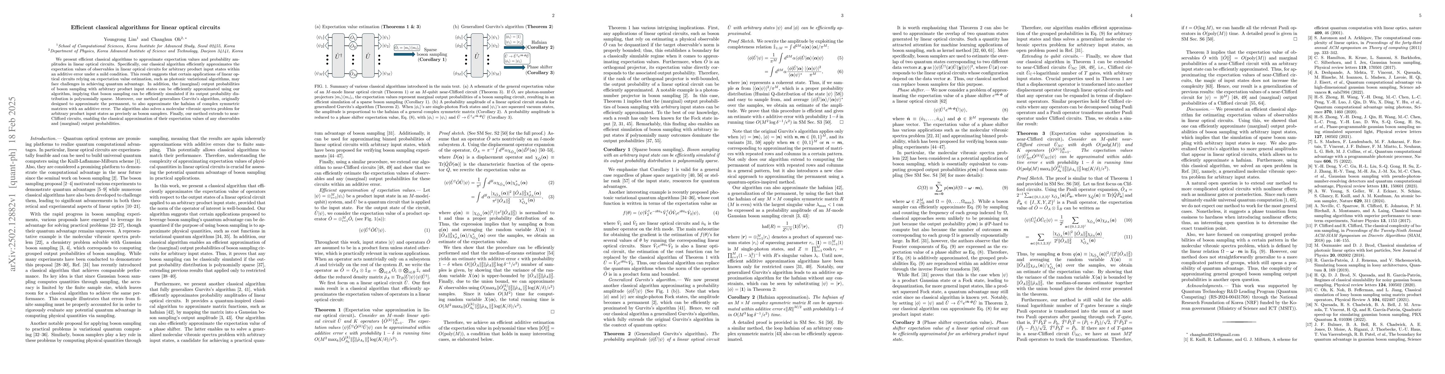 Thumbnail for Efficient classical algorithms for linear optical circuits