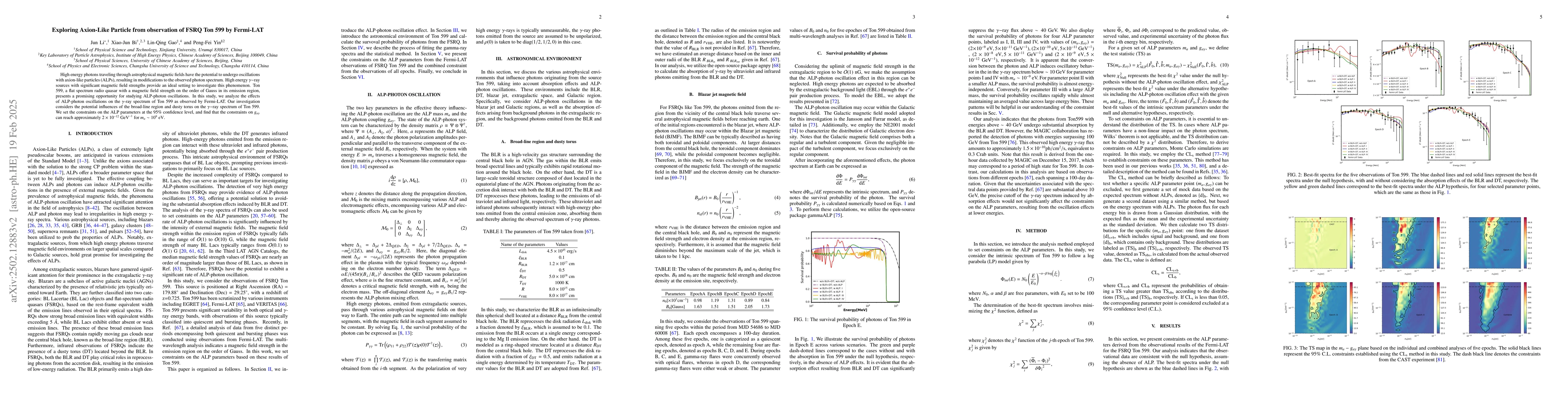 Thumbnail for Exploring Axion-Like Particle from observation of FSRQ Ton 599 by
  Fermi-LAT