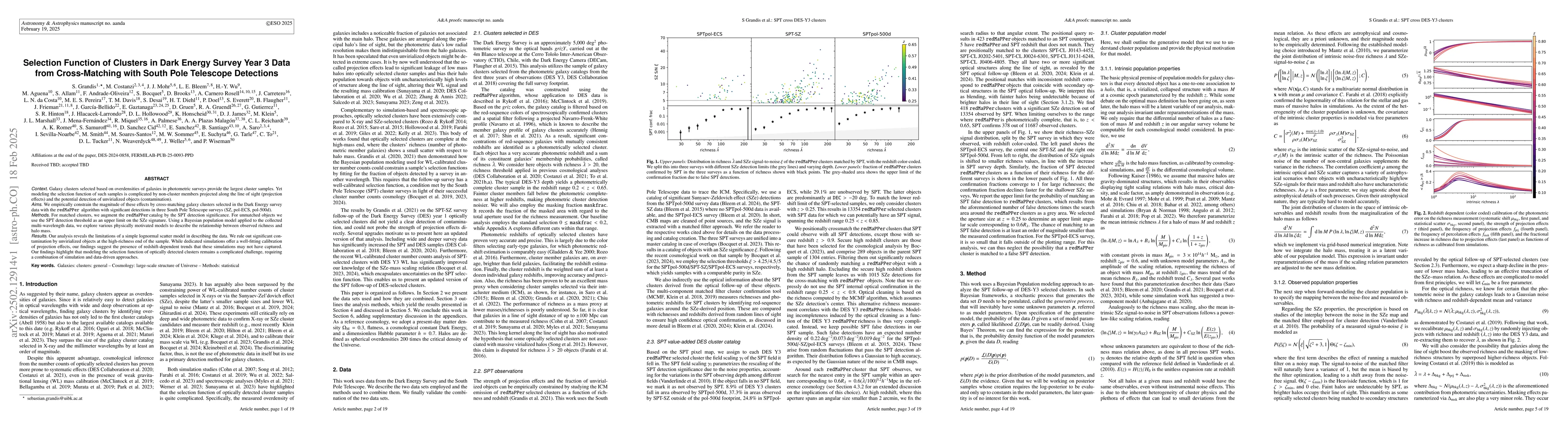 Thumbnail for Selection Function of Clusters in Dark Energy Survey Year 3 Data from
  Cross-Matching with South Pole Telescope Detections
