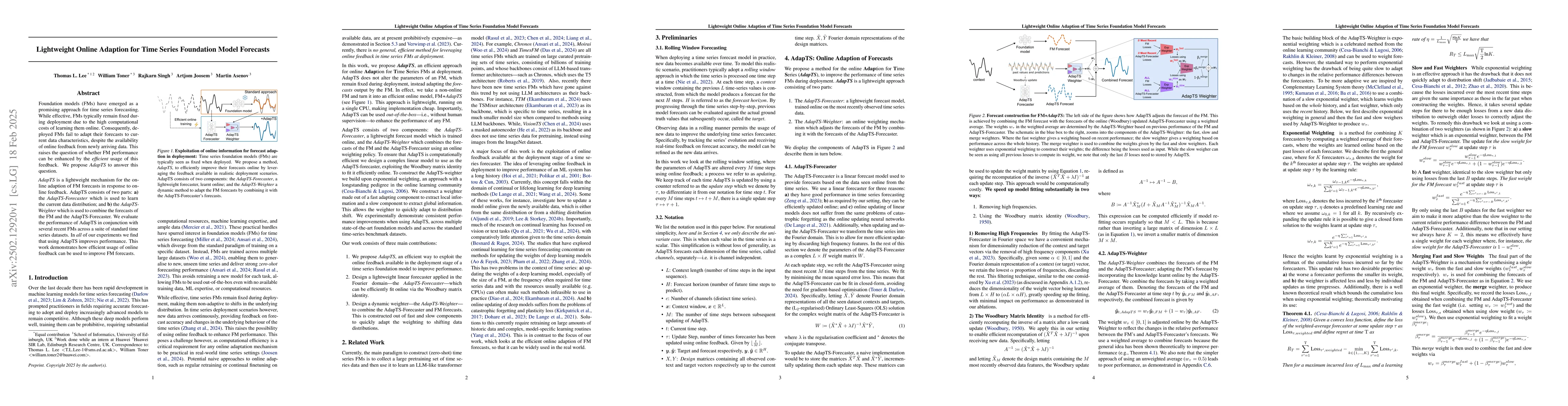 Thumbnail for Lightweight Online Adaption for Time Series Foundation Model Forecasts