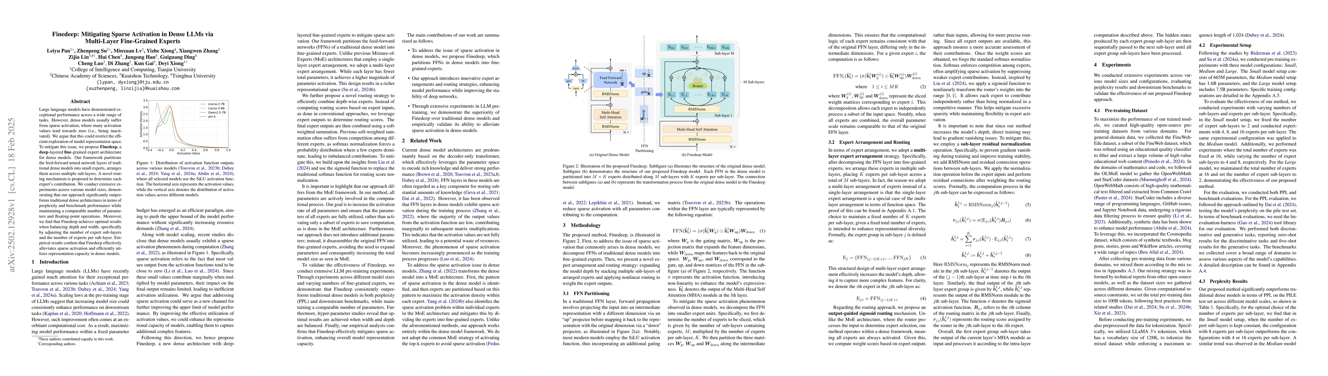 Thumbnail for Finedeep: Mitigating Sparse Activation in Dense LLMs via Multi-Layer
  Fine-Grained Experts