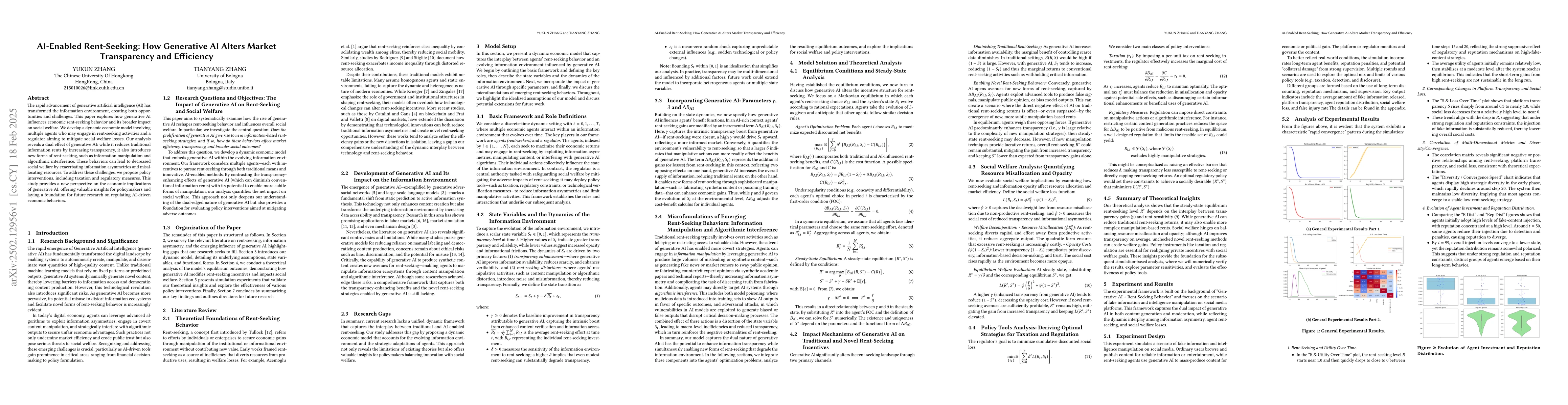 Thumbnail for AI-Enabled Rent-Seeking: How Generative AI Alters Market Transparency
  and Efficiency