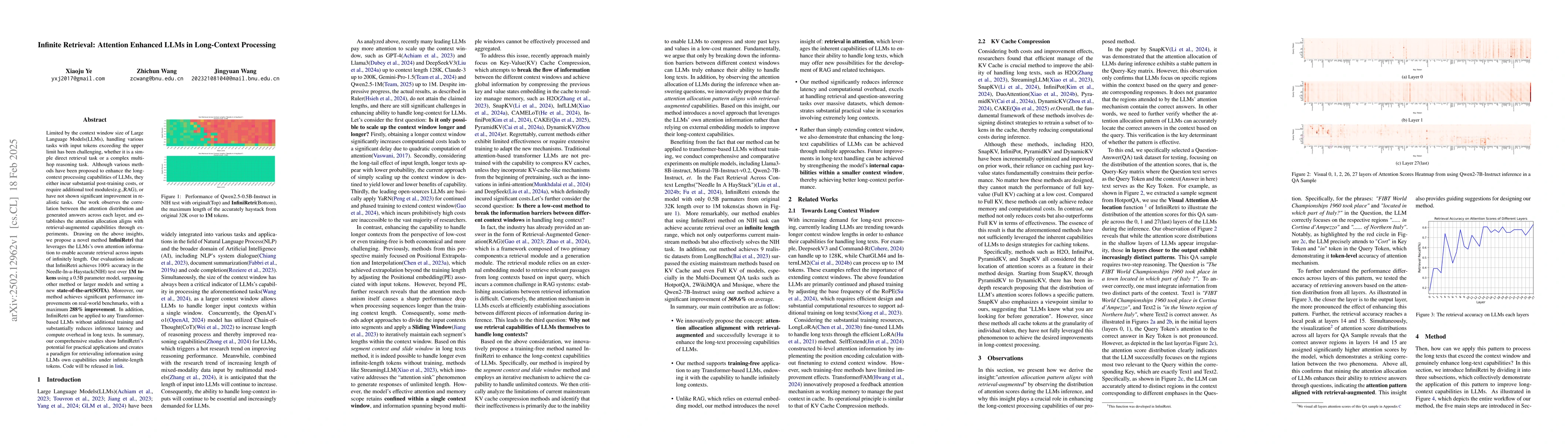 Thumbnail for Infinite Retrieval: Attention Enhanced LLMs in Long-Context Processing