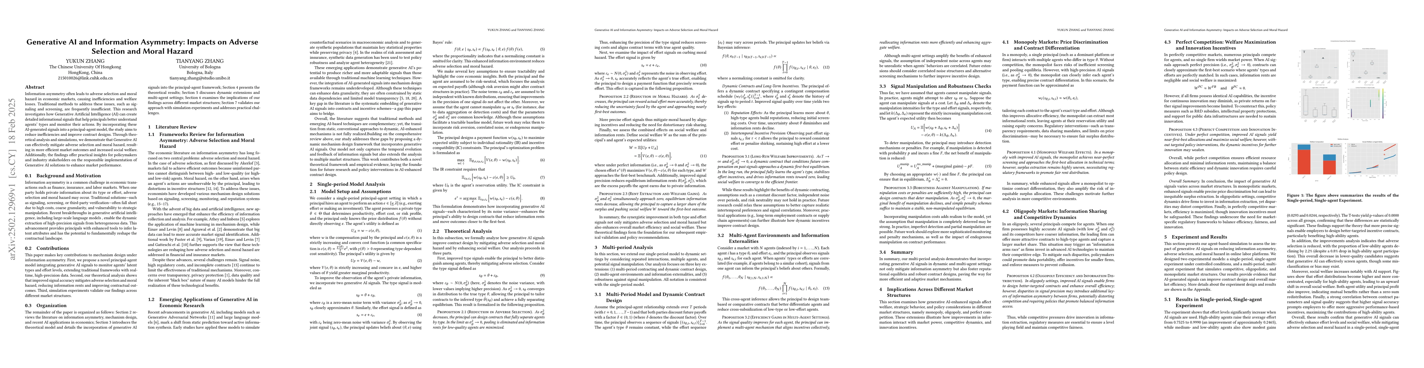 Thumbnail for Generative AI and Information Asymmetry: Impacts on Adverse Selection
  and Moral Hazard