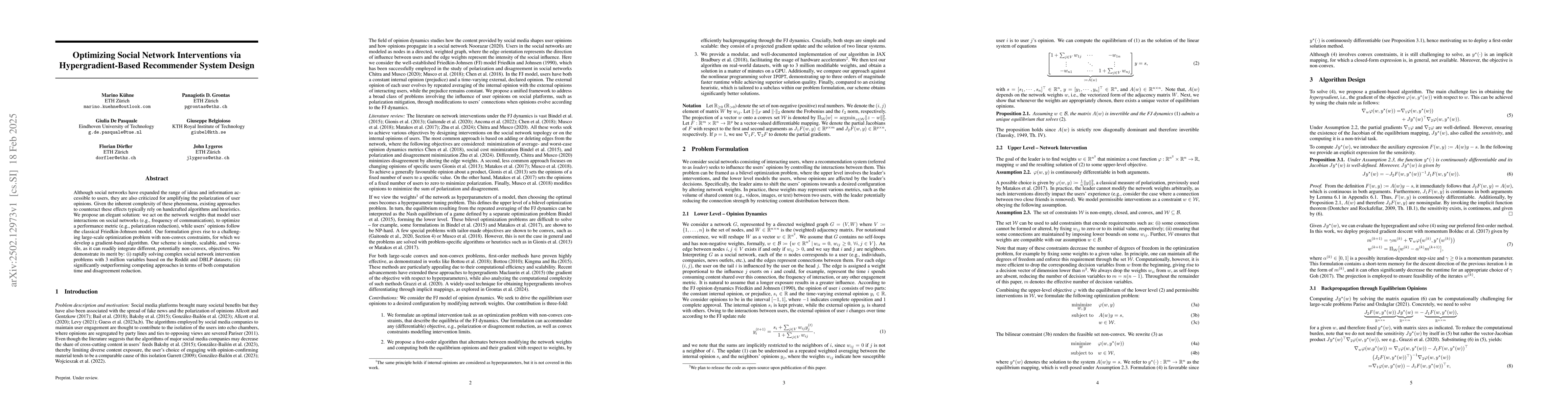 Thumbnail for Optimizing Social Network Interventions via Hypergradient-Based
  Recommender System Design