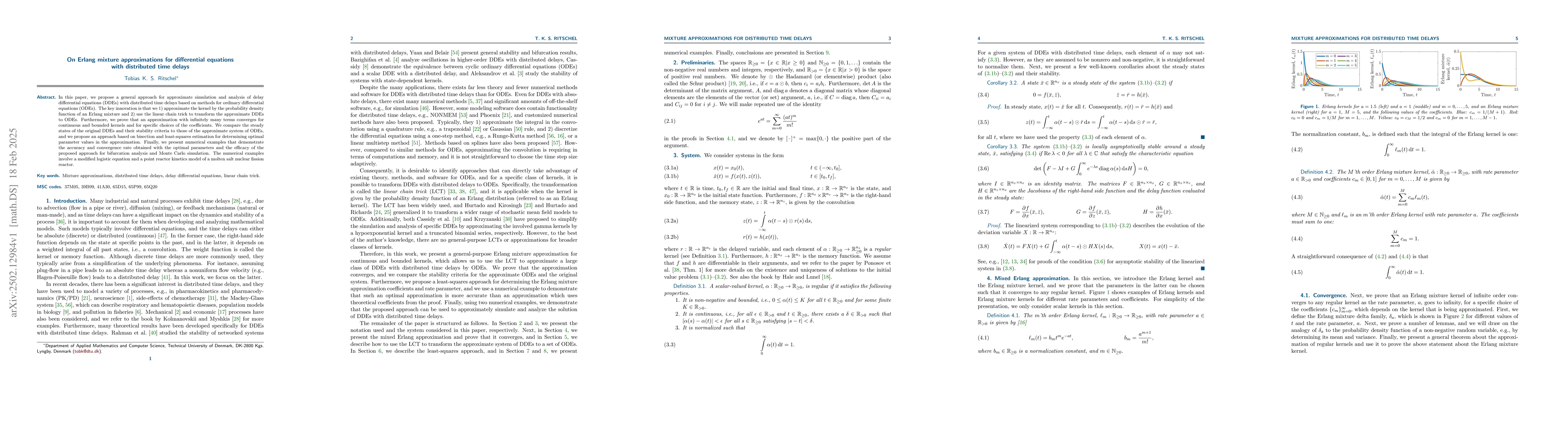 Thumbnail for On Erlang mixture approximations for differential equations with
  distributed time delays