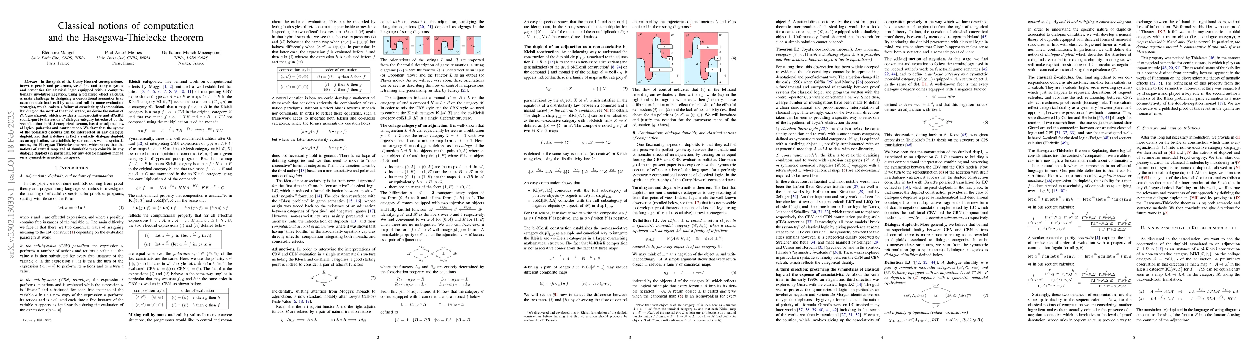Thumbnail for Classical notions of computation and the Hasegawa-Thielecke theorem