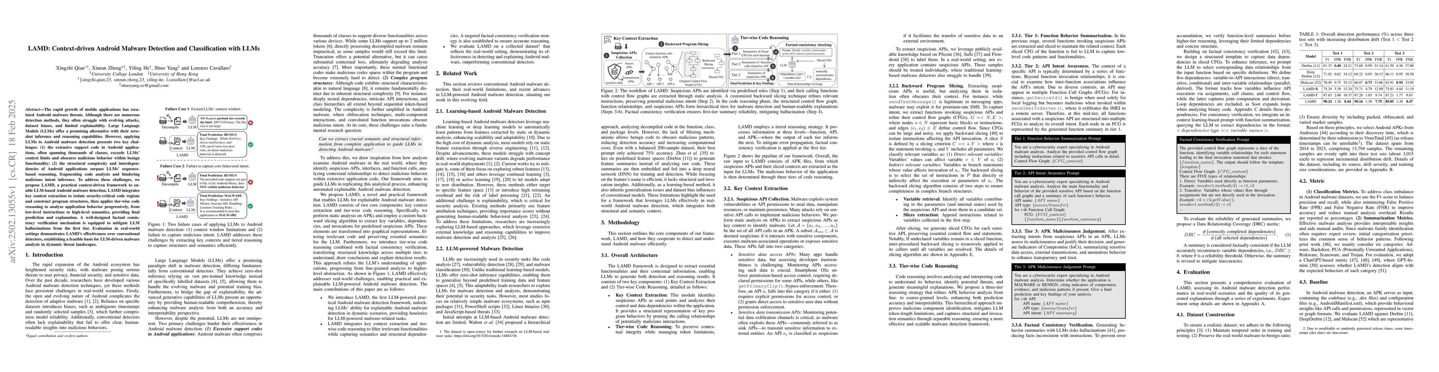 Thumbnail for LAMD: Context-driven Android Malware Detection and Classification with
  LLMs