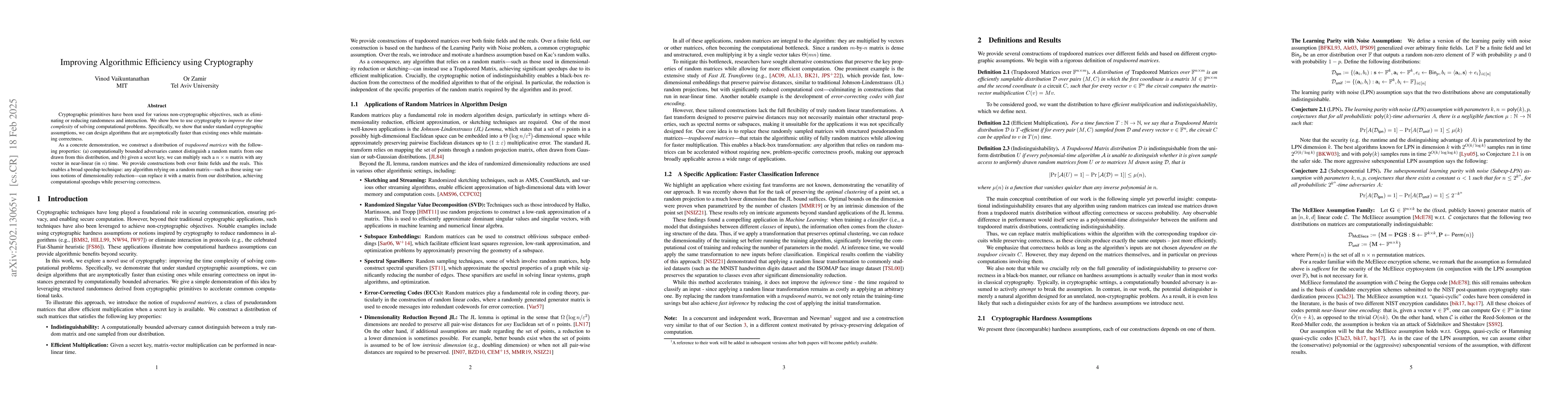 Thumbnail for Improving Algorithmic Efficiency using Cryptography