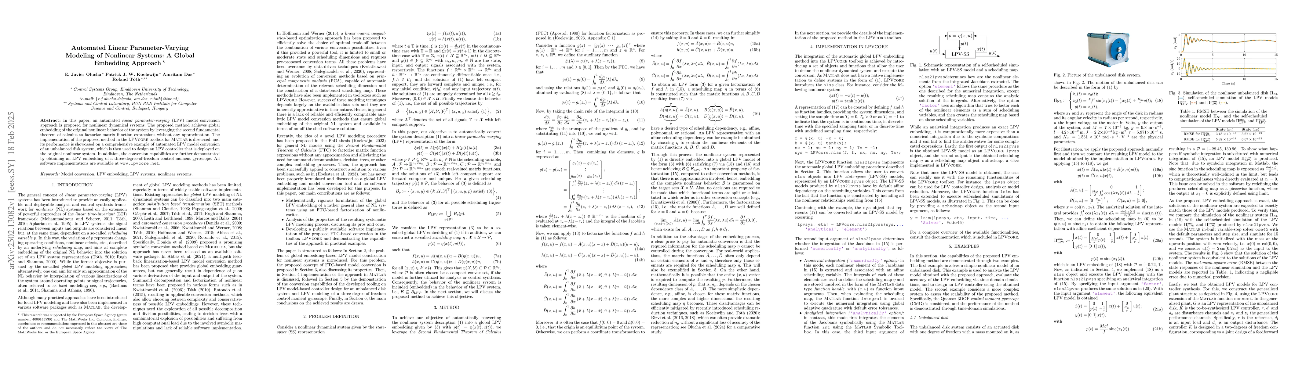 Thumbnail for Automated Linear Parameter-Varying Modeling of Nonlinear Systems: A
  Global Embedding Approach
